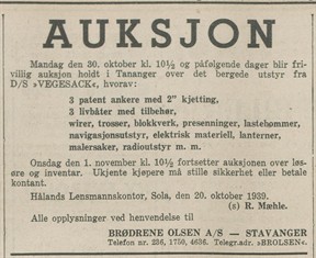 1939.10.21 - BT S19 - Vegesack - Auksjon